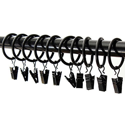 20pcs Multipurpose Window Curtain Clothes Metal Clips with Drapery Ring Hooks